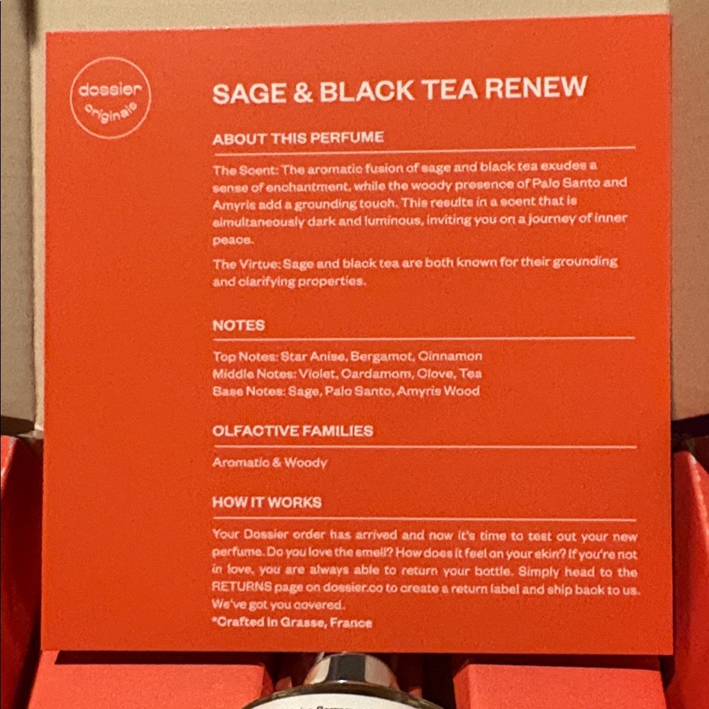 Dossier Sage & Black Tea Renew